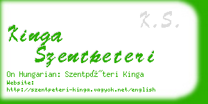 kinga szentpeteri business card